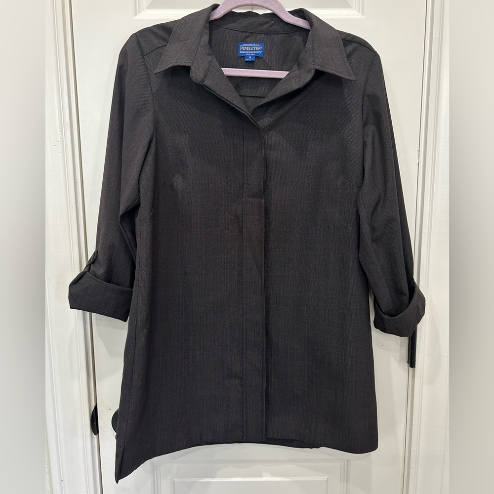 Pendleton Woman Business Casual Woolen Mills Long Sleeve Tunic 100% Virgin Wool